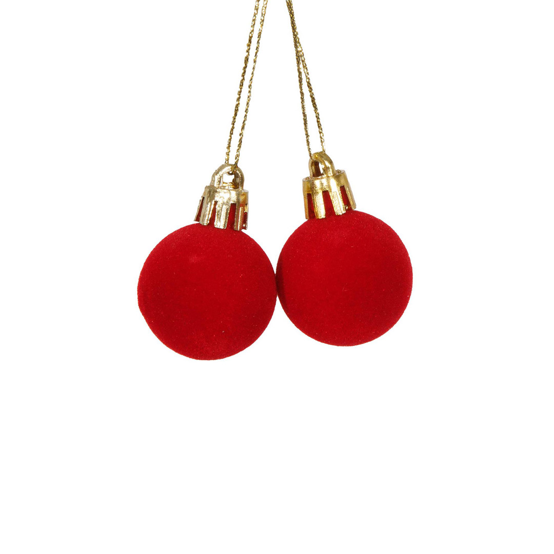 Palle natalizie rosse con gancio dorato