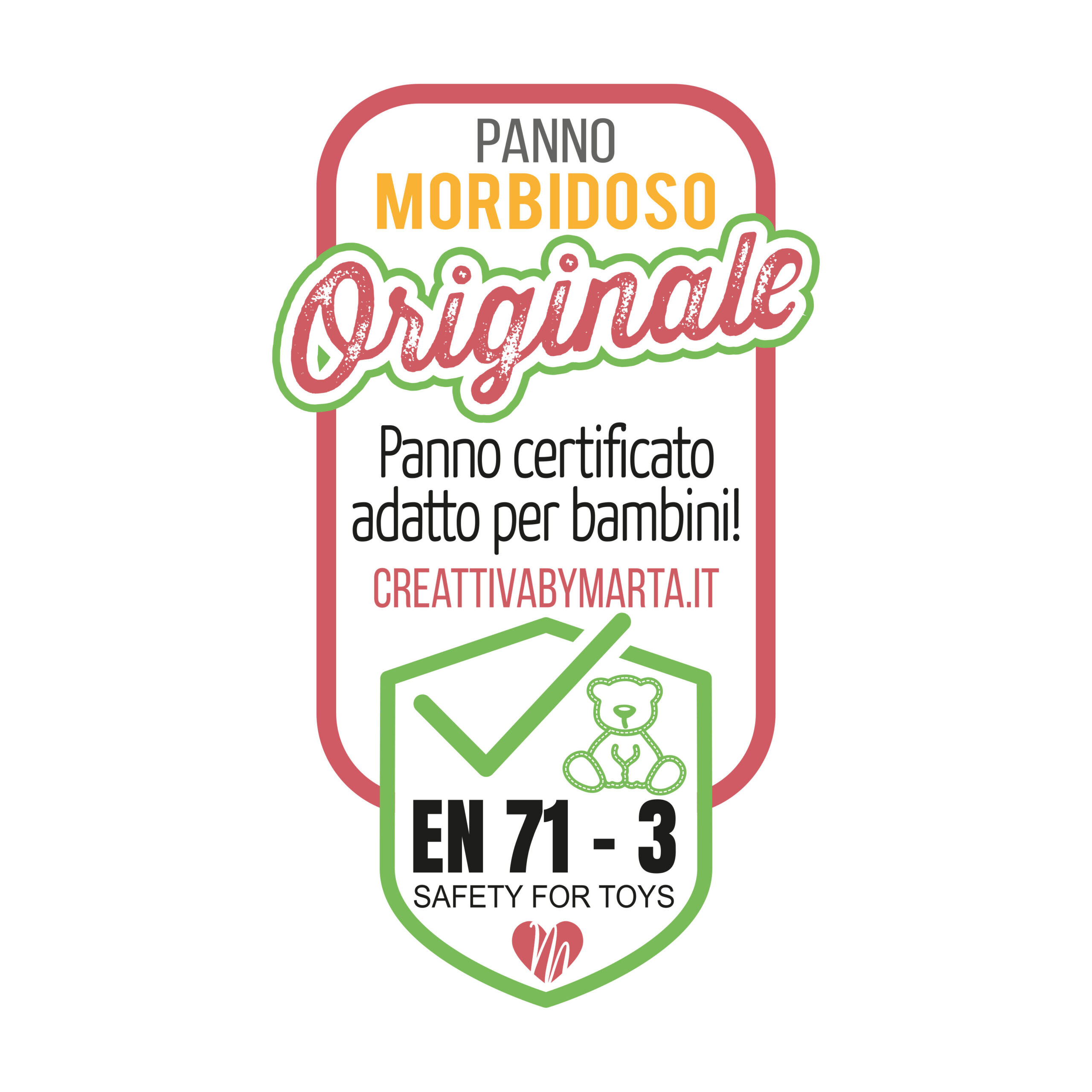 Panno morbido originale certificato sicuro per bambini