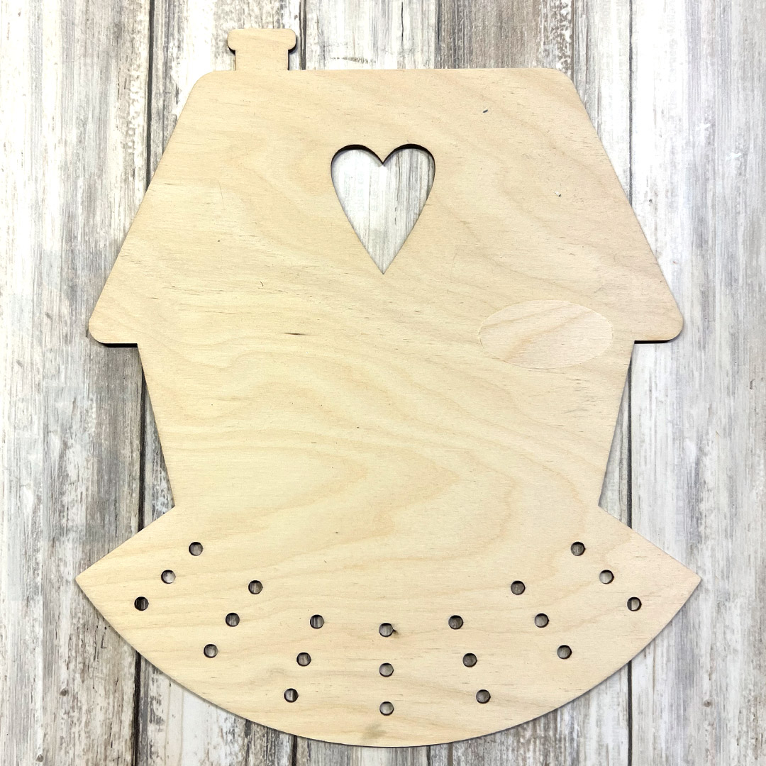 Sagoma casetta legno cuore decorazioni fai da te