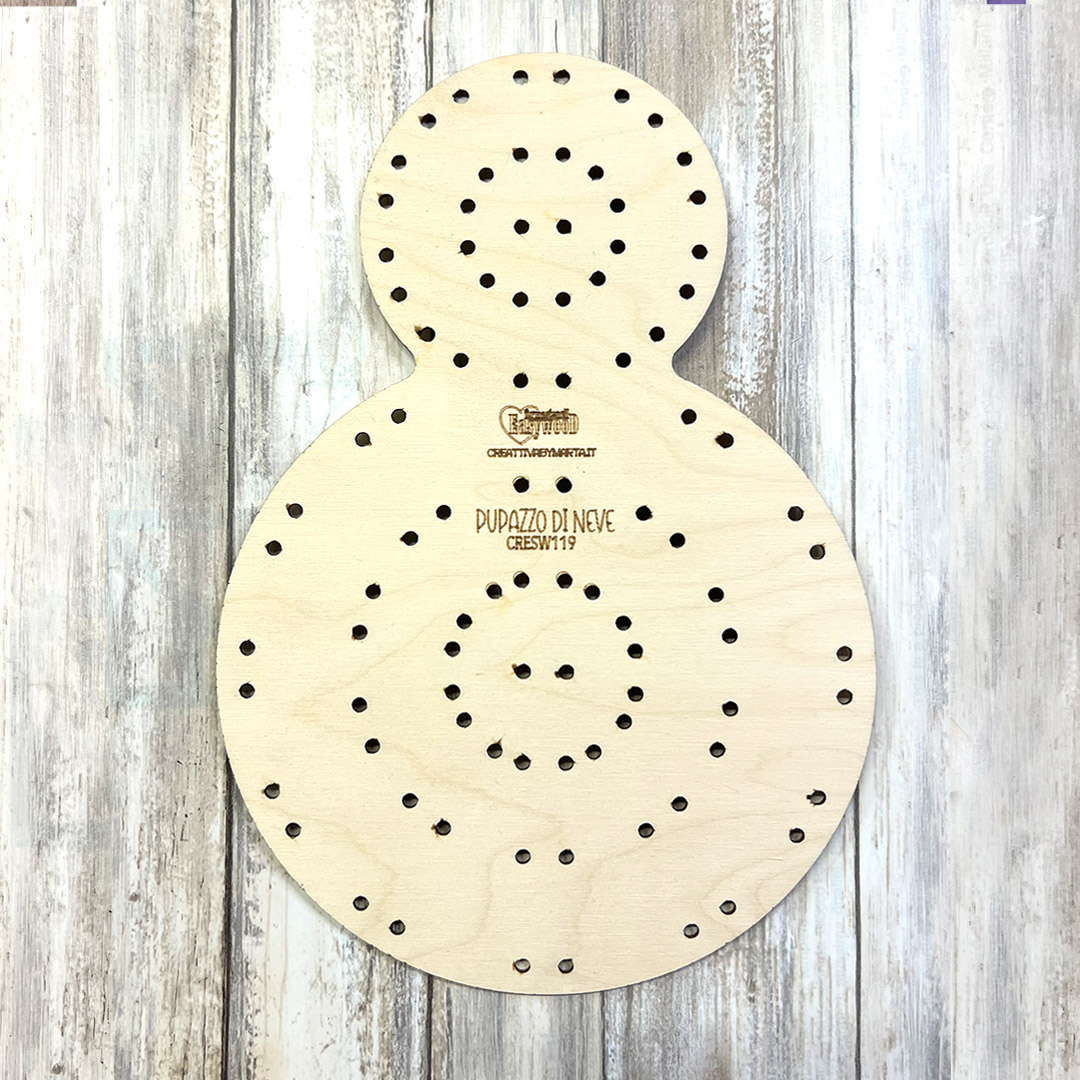 Sagoma legno traforata pupazzo di neve artigianale