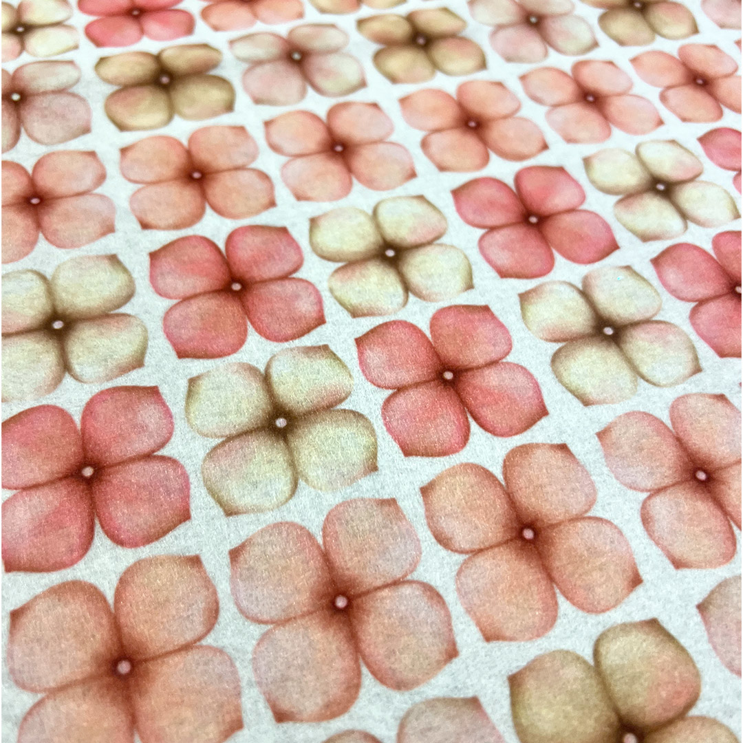 Motivo floreale con fiori rosa sfumati