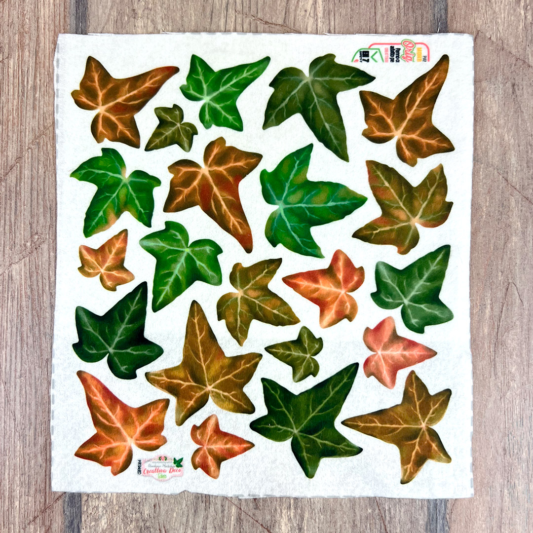 Adesivi foglie edera verdi e autunnali decorativi