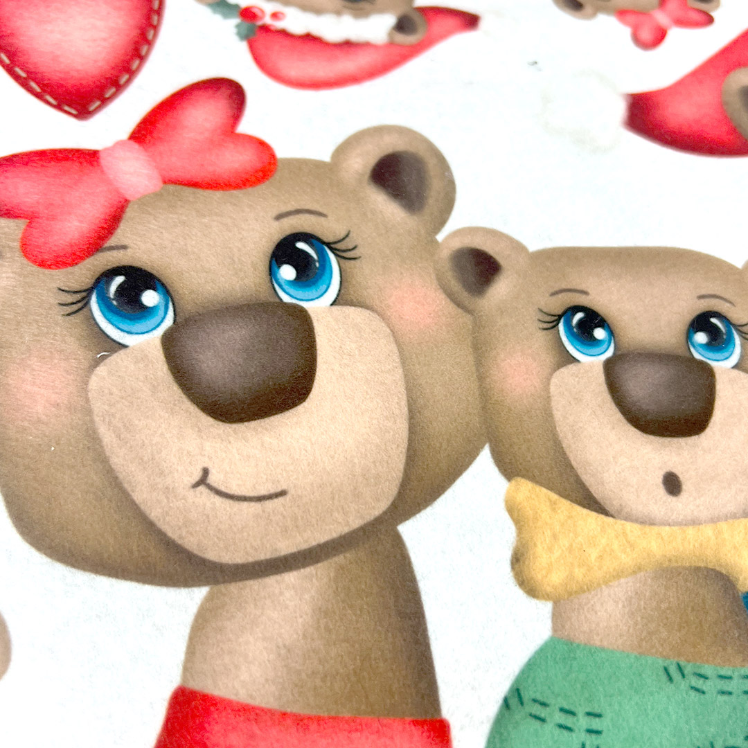 PANNOLENCI MORBIDOSO DECO ORSETTI FAMILY SU CANDYCANE 45CMX50 CM - CRPMS173 - immagine 3