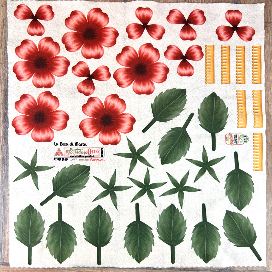 Sagome di fiori e foglie decorative in feltro