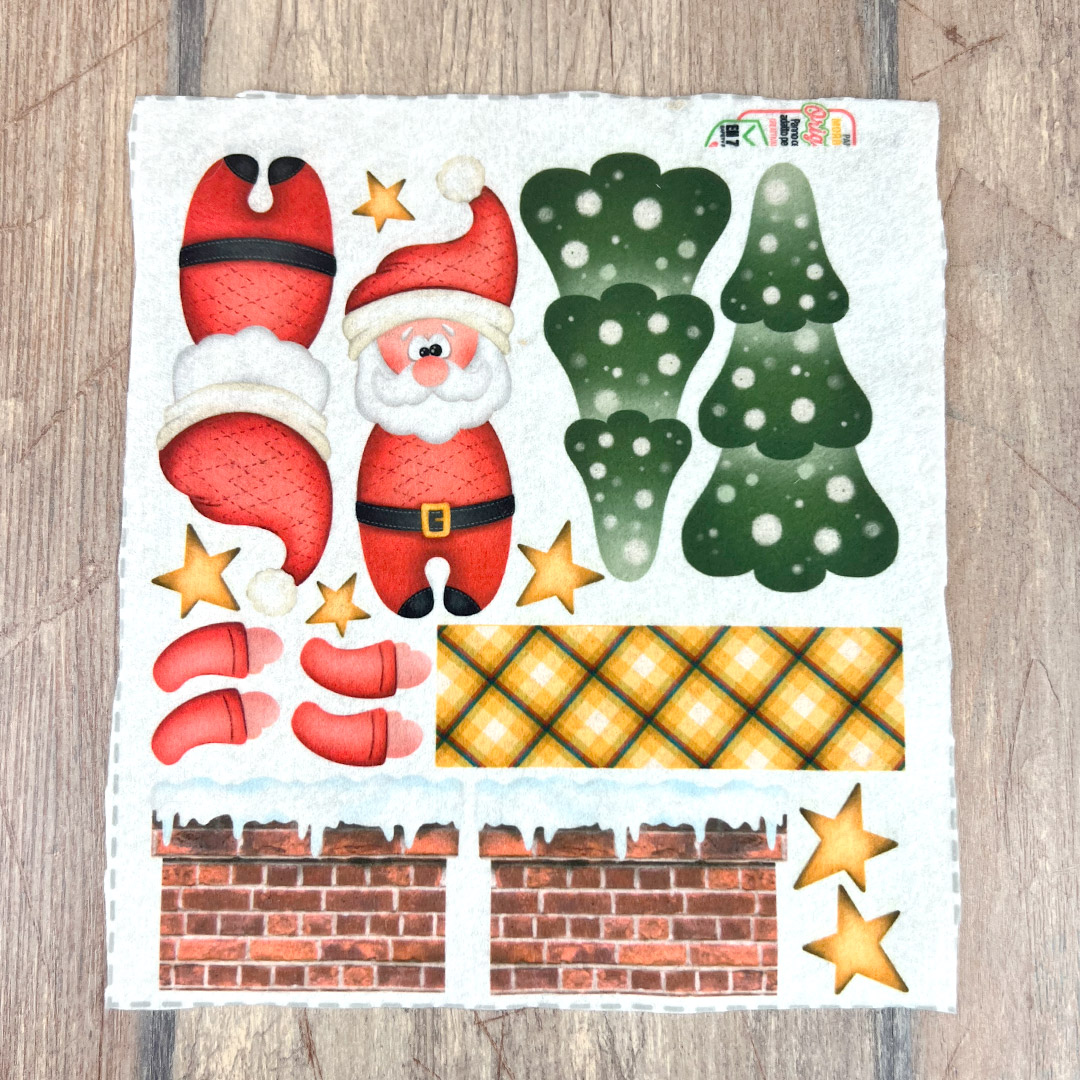 Decorazioni natalizie ritagliabili Babbo Natale e alberi