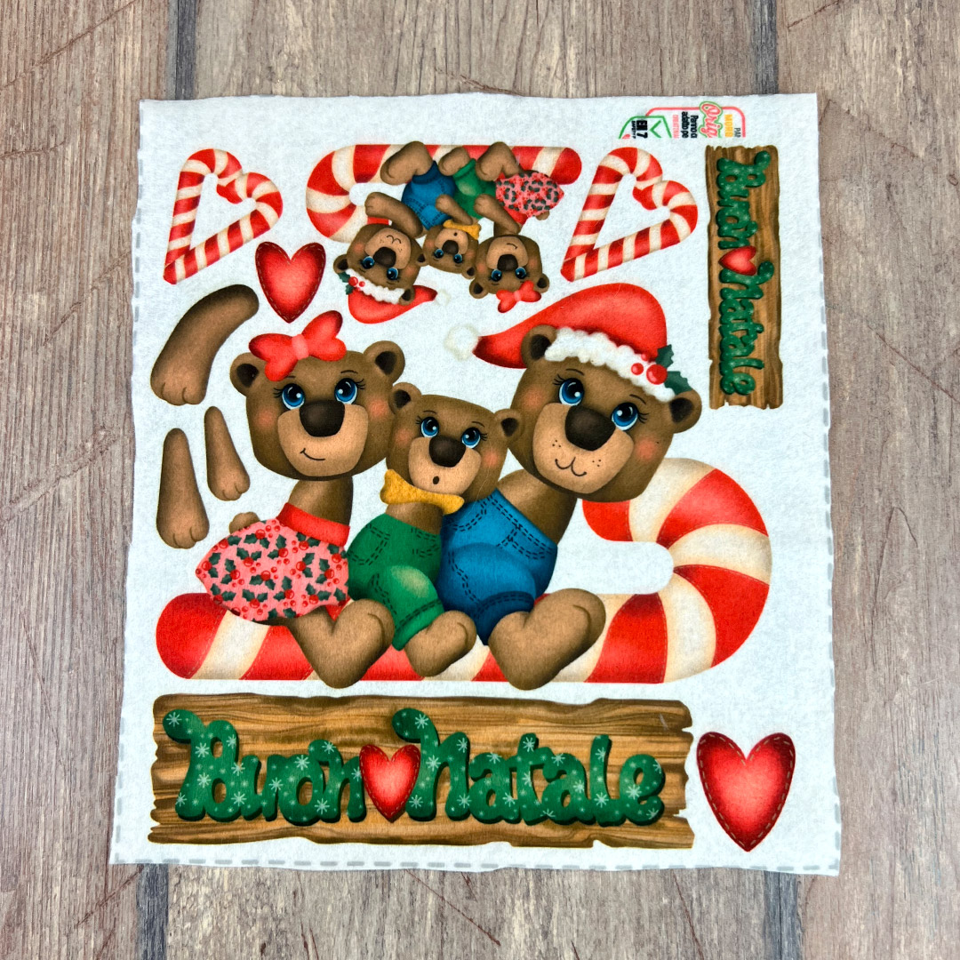 Orsetti natalizi con bastoncini e Buon Natale