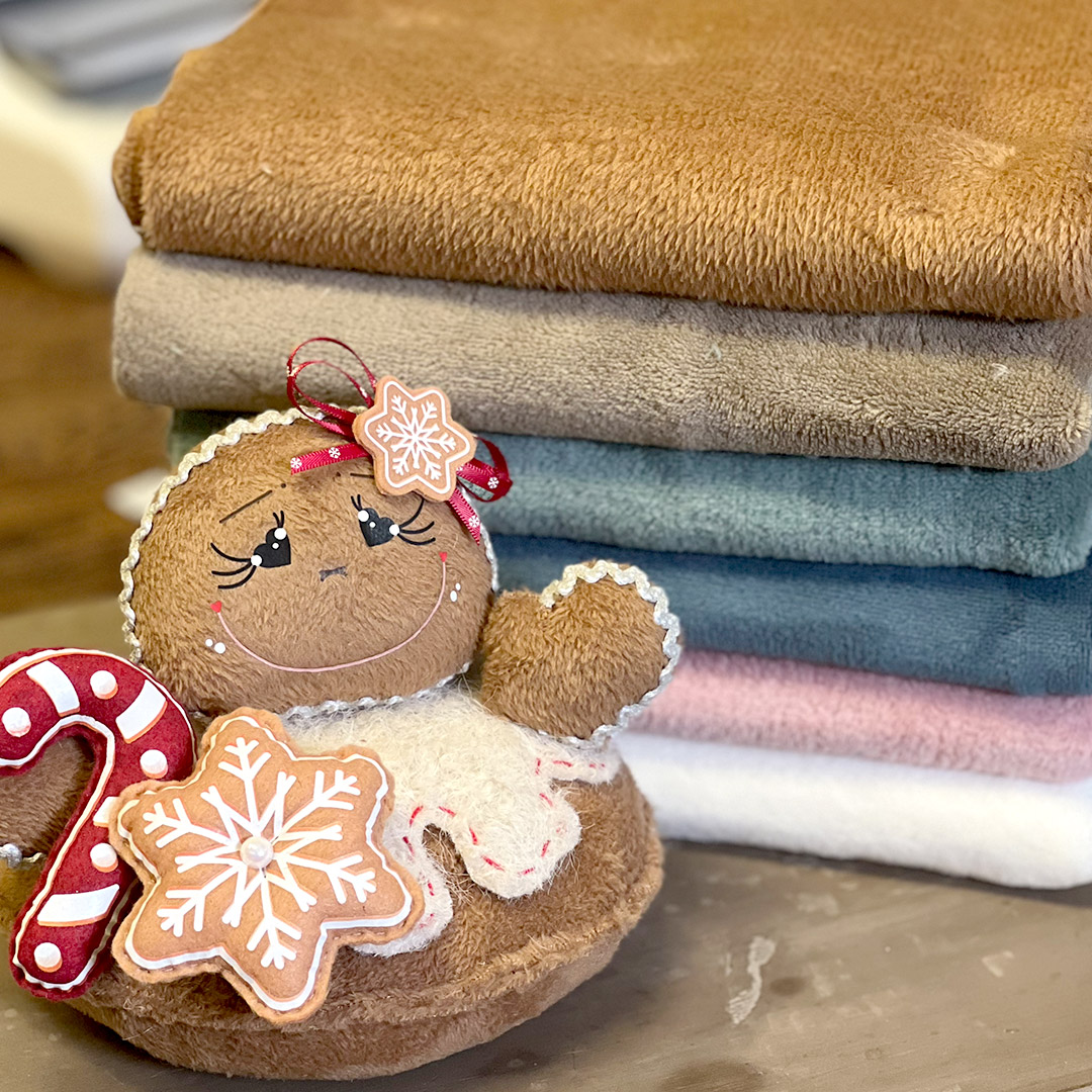 Asciugamani colorati con pupazzo pan di zenzero