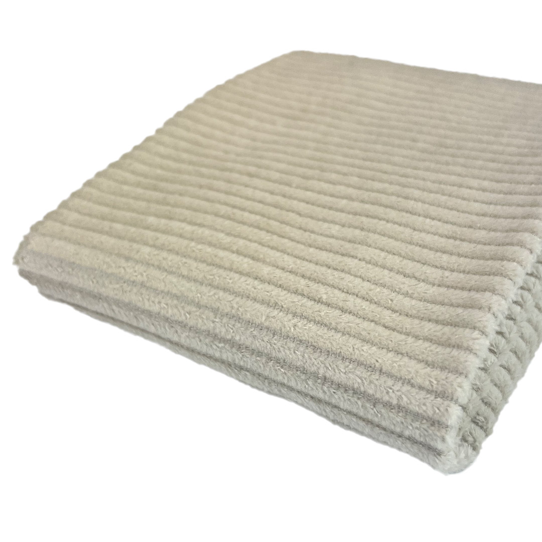 Asciugamano beige in tessuto a coste morbido