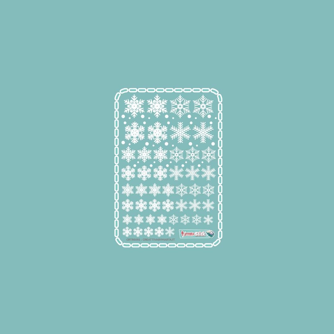 Stencil bianco con disegni di fiocchi di neve