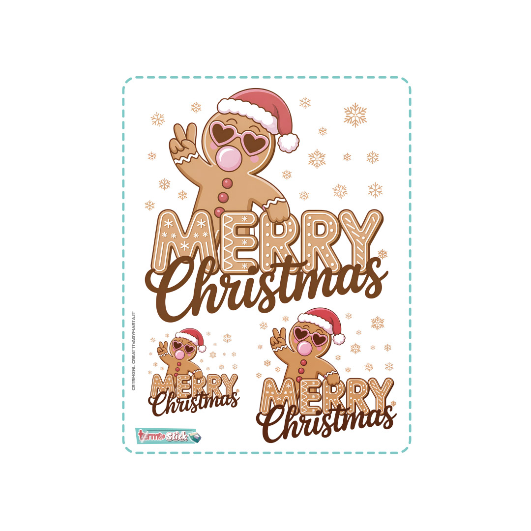 Biscotto pan di zenzero natalizio con scritta festive