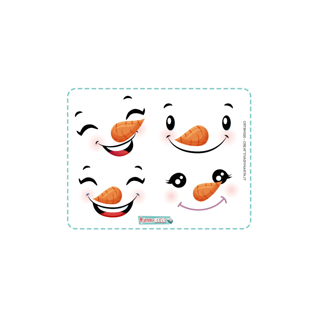 Facce sorridenti pupazzi di neve con nasi carota