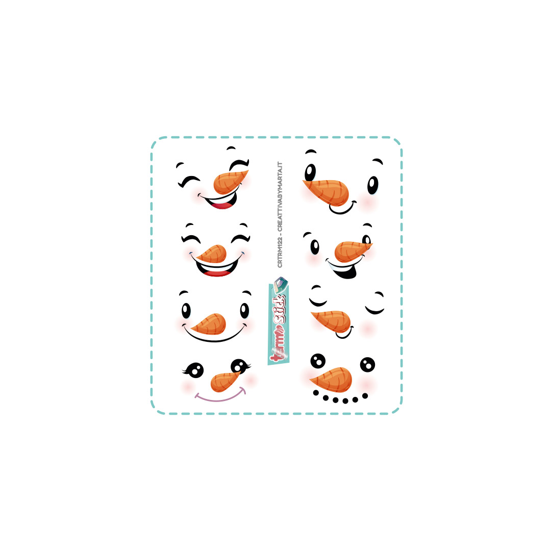 Facce buffe pupazzo di neve natalizio