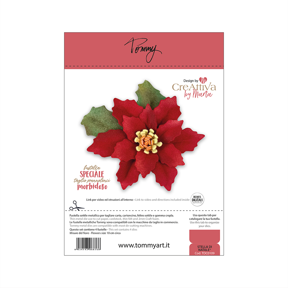 Fustella creativa stella di Natale rossa decorativa