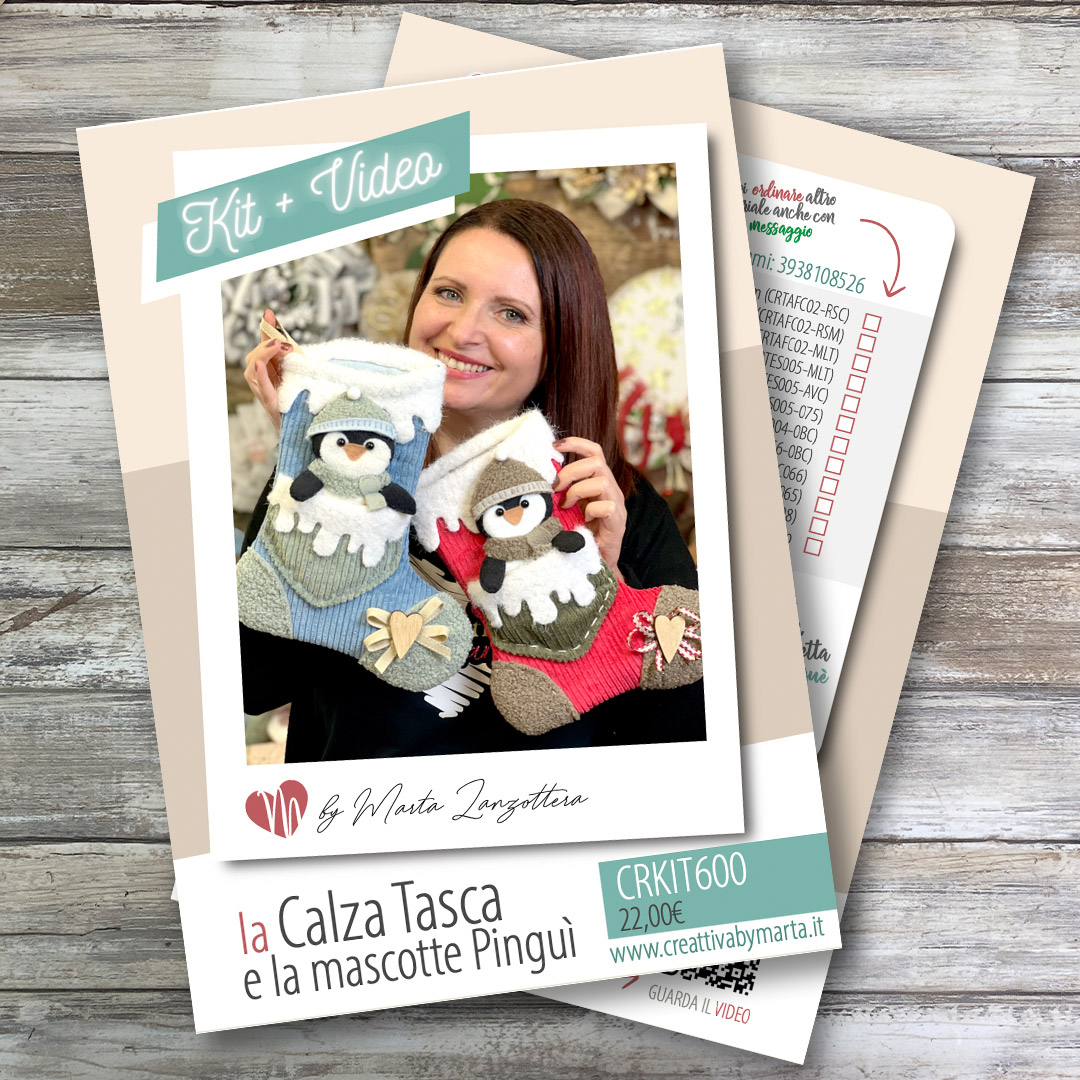 Kit creativo calze natalizie con pinguino decorativo