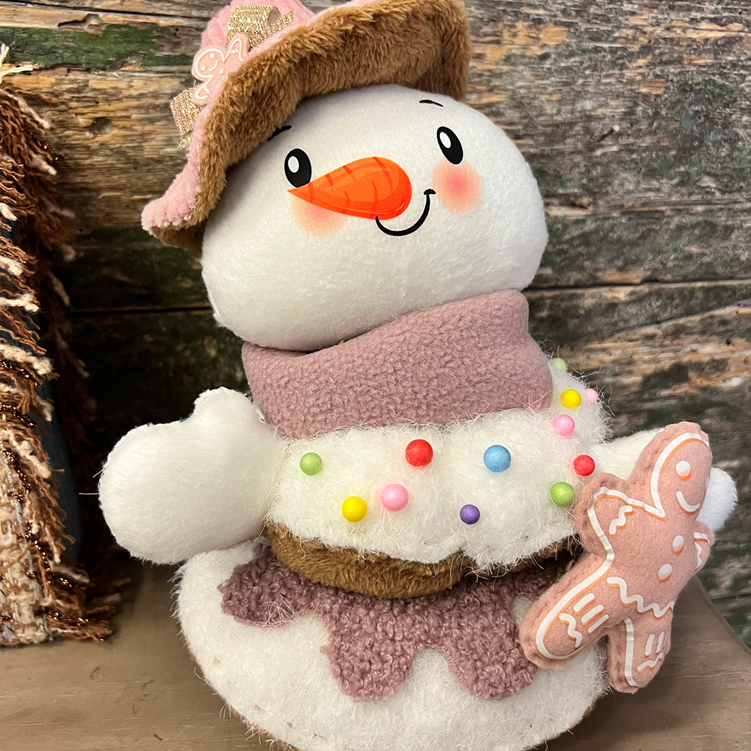 Pupazzo di neve decorativo con biscotto natalizio