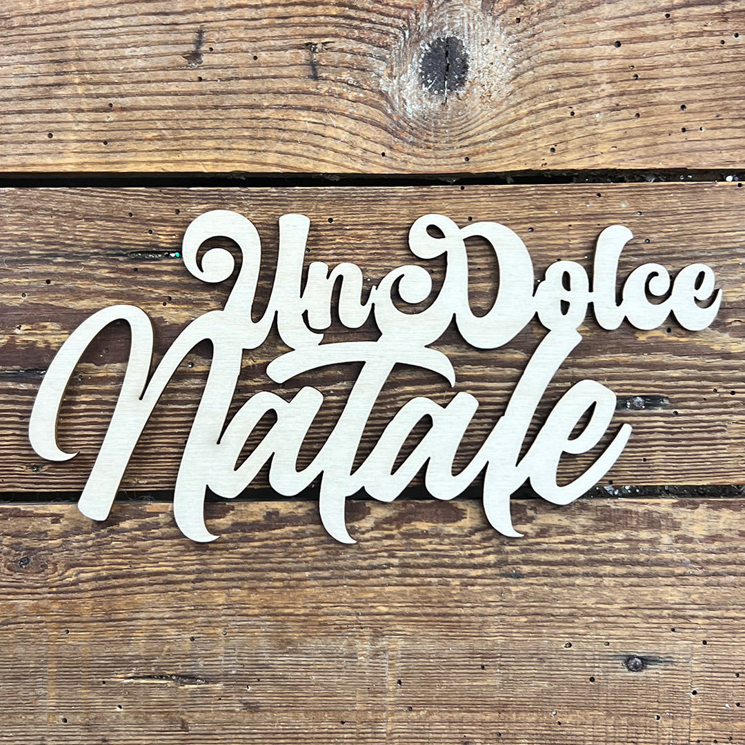 Decorazione natalizia in legno con scritta Un Dolce Natale