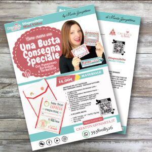 Volantino kit creativo per busta consegna speciale natalizia