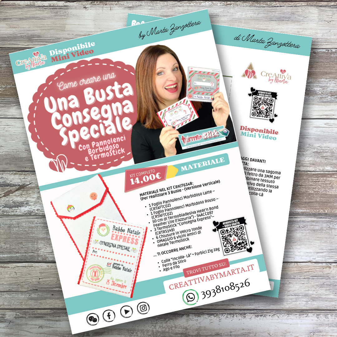 Volantino kit creativo per busta consegna speciale natalizia