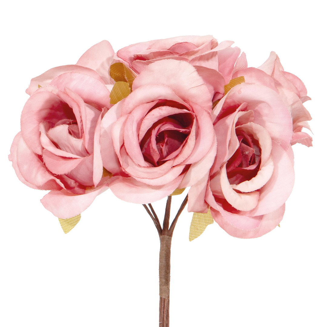 Mazzo di rose rosa artificiali