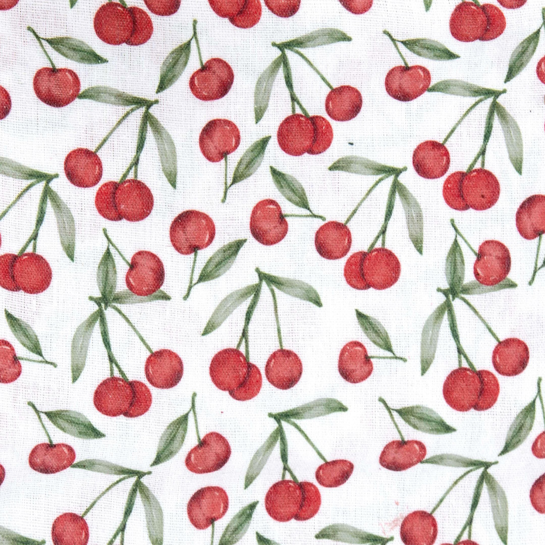 Motivo di ciliegie rosse su sfondo bianco