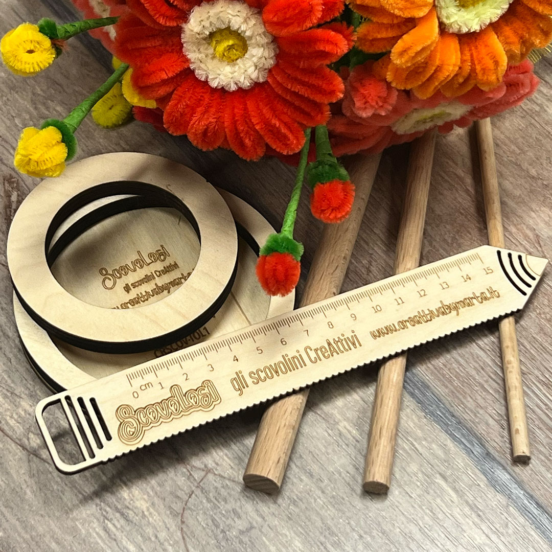 tool scovolosi,attrezzi fiori scovolosi,petaloso,righello scovoloso,cilindri petalosi,tecnica scovolosi,accessori fiori handmade,creattiva by marta