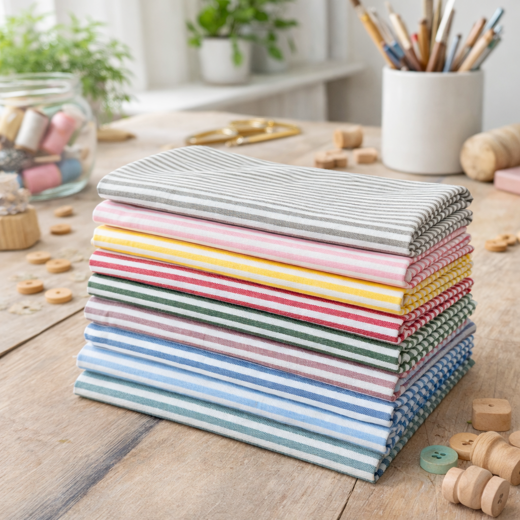 100% COTONE RIGHE 3MM TINTO IN TRAMA VINTAGE MELANGE H144CM – CRTES016