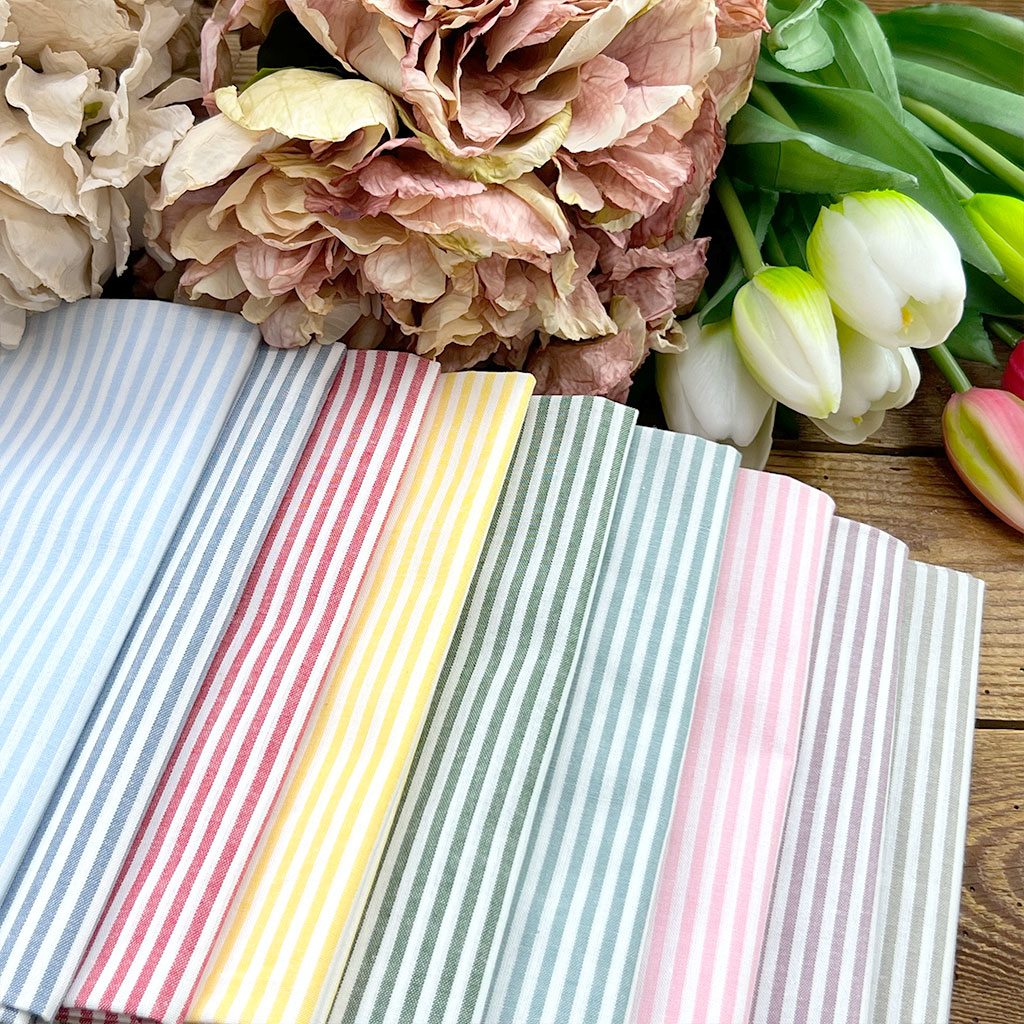 cotone righe 3mm vintage,tessuto cotone certificato OEKO-TEX,cotone 100% naturale H144,tessuto rigato per borse,cotone vintage melange,tessuto cucito creativo,tessuto per sacche asilo,CRTES016