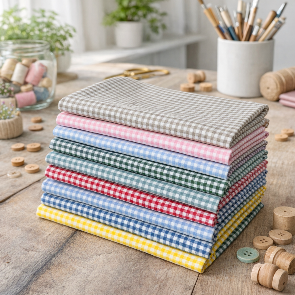 100% COTONE VICHY 2,7MM TINTO IN TRAMA VINTAGE MELANGE H144CM – CRTES017