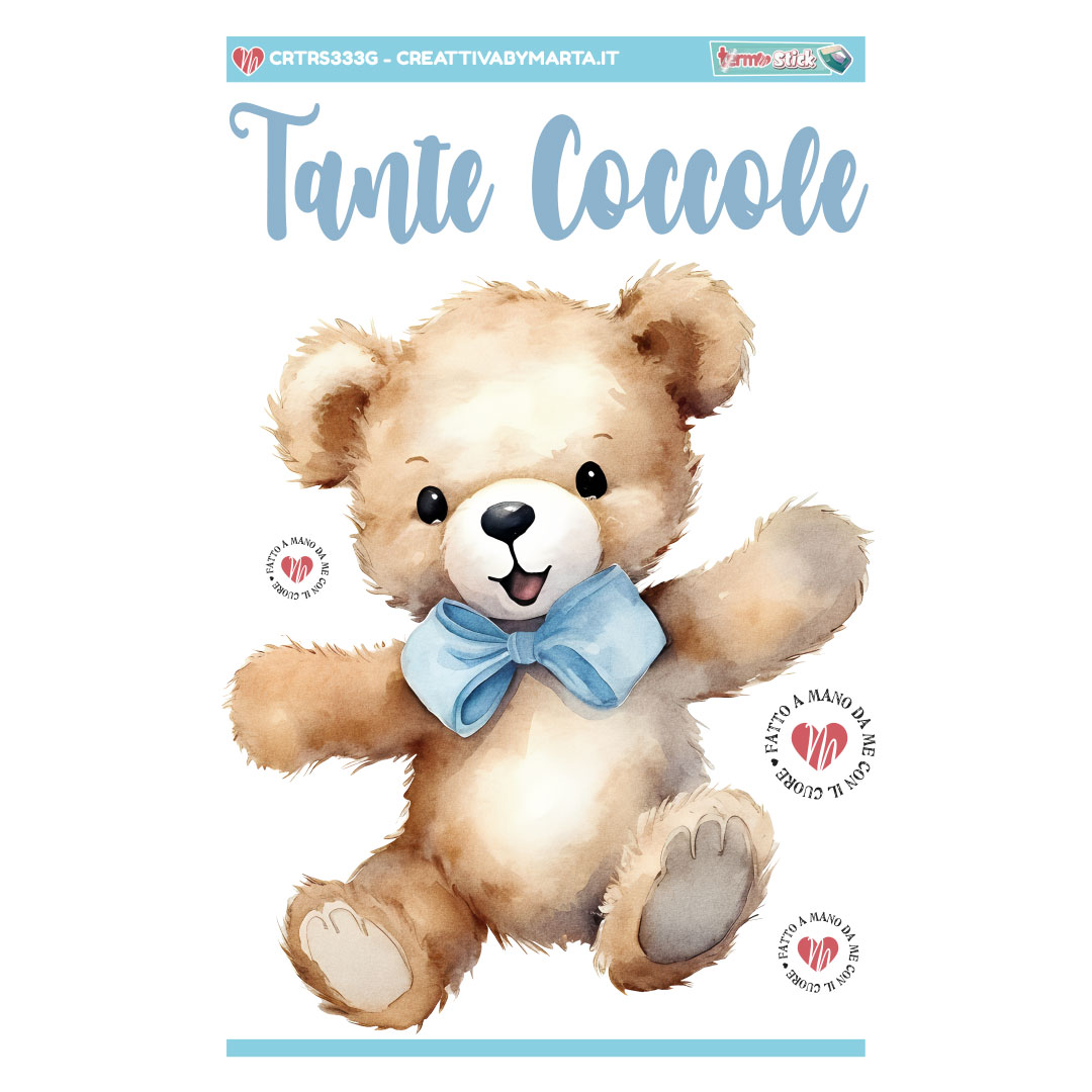 termostick nascita,dtf evoluto,orsetto peluches azzurro,adesivo termoadesivo baby,scritta tante coccole,personalizzazione fiocco nascita,decorazione body neonato,termostick azzurro,adesivo creativo tessuto,trasferimento termoadesivo evoluto