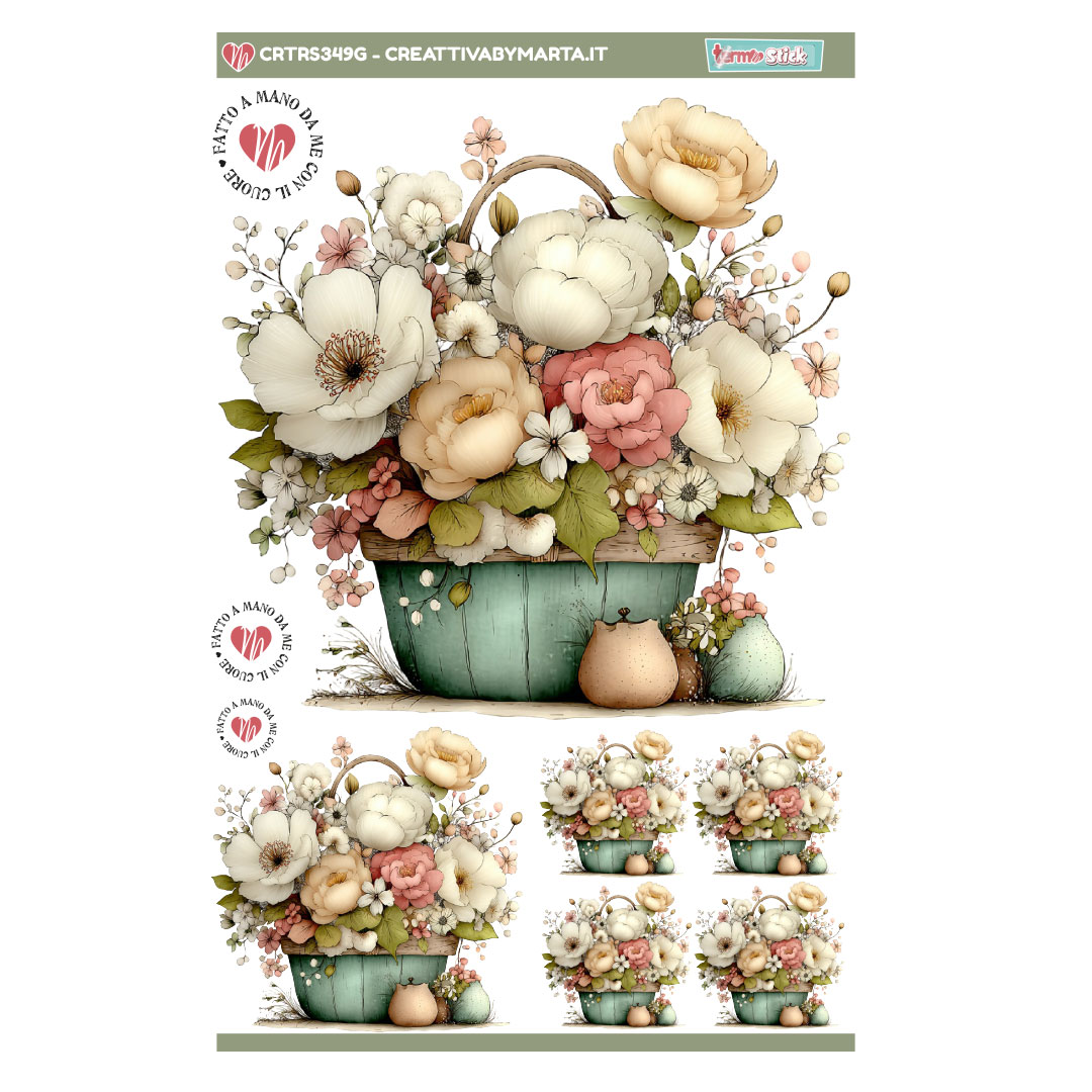 TERMOSTICK CESTINO DI FIORI CON CAMELIE DIVERSE MISURE โ CRTRS349