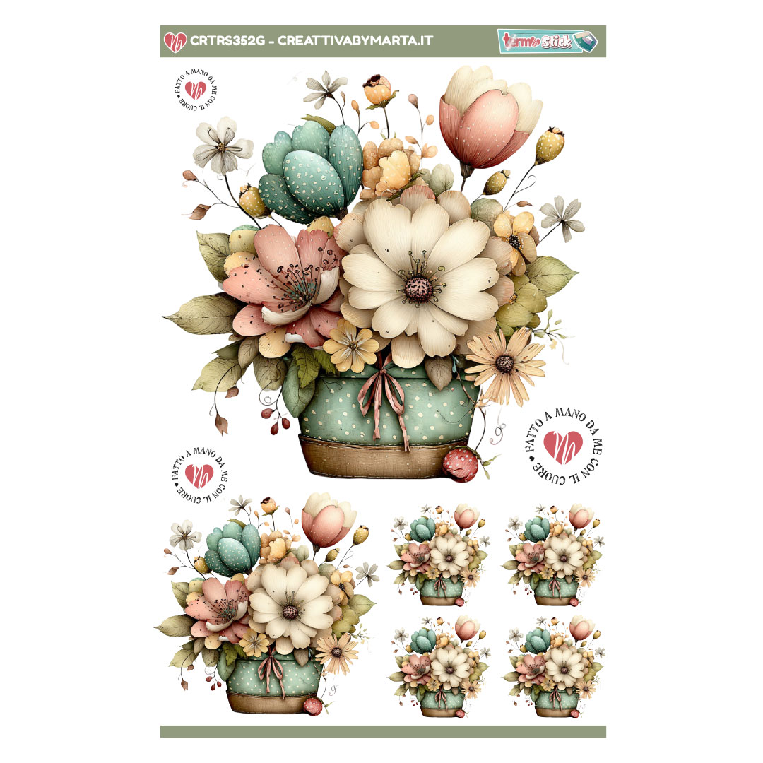 TERMOSTICK CESTINO DI FIORI DIVERSE MISURE โ CRTRS352