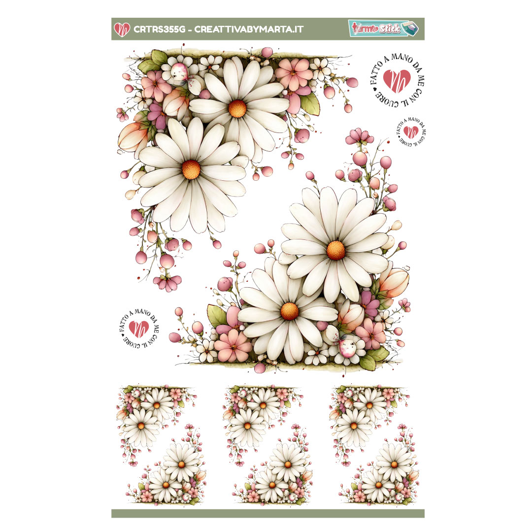 TERMOSTICK BANNER ANGOLARE MARGHERITE DIVERSE MISURE โ CRTRS355