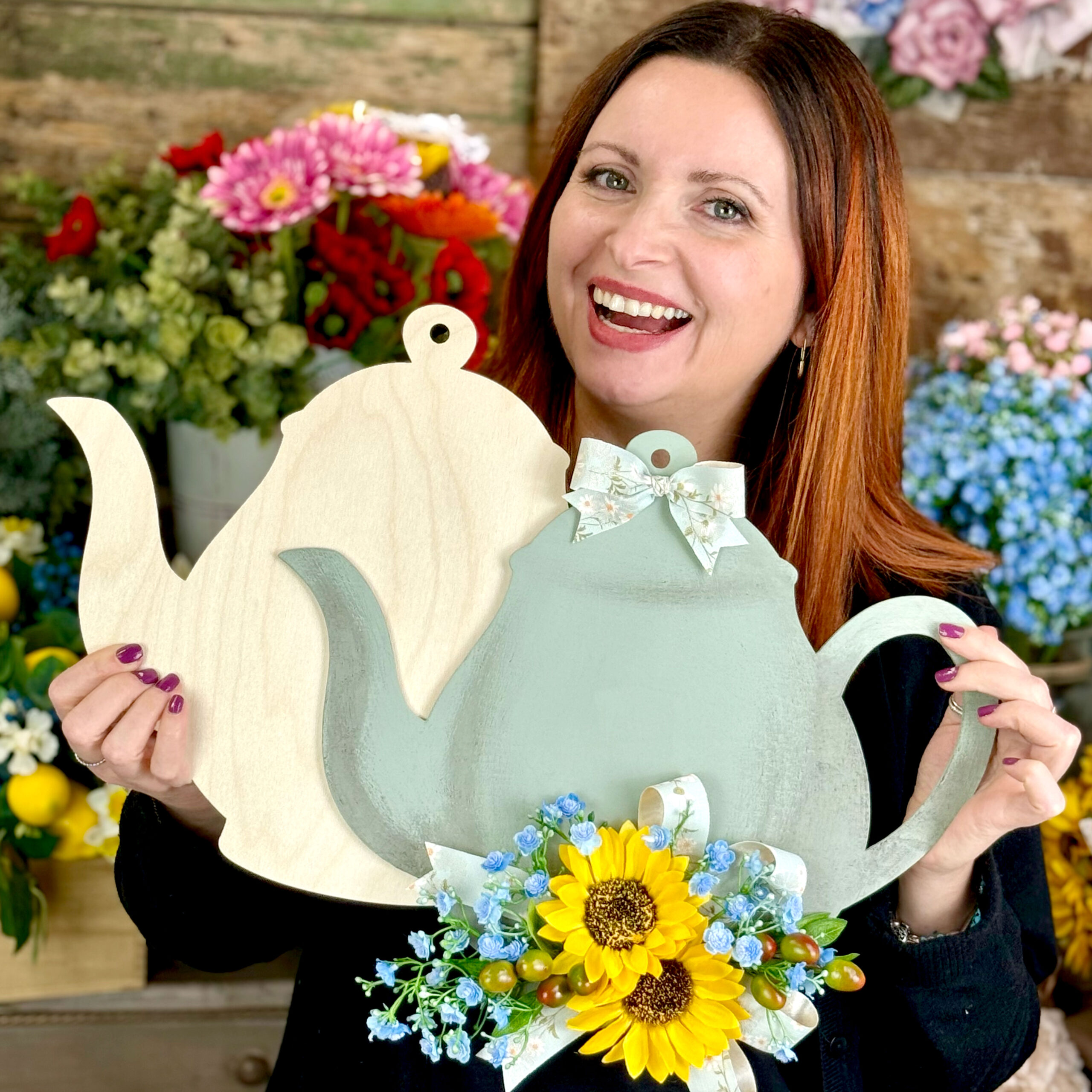 kit teiera in legno easywood xl con girasoli – crkit628 base