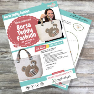 Locandina borsa teddy fashion fai da te