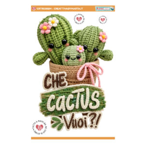 Cactus amigurumi sorridenti in vaso decorato