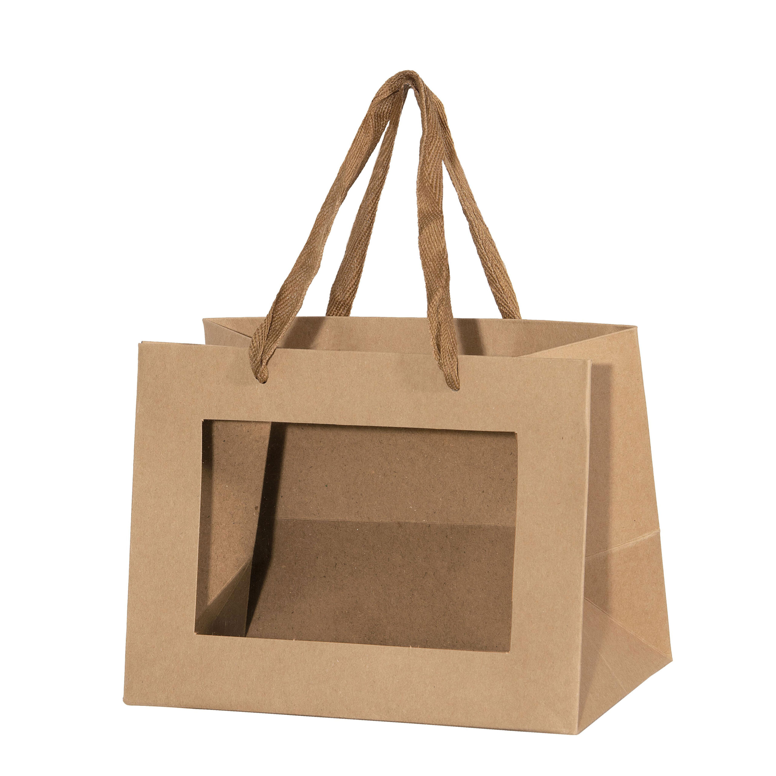 Borsa shopper in carta kraft con finestra