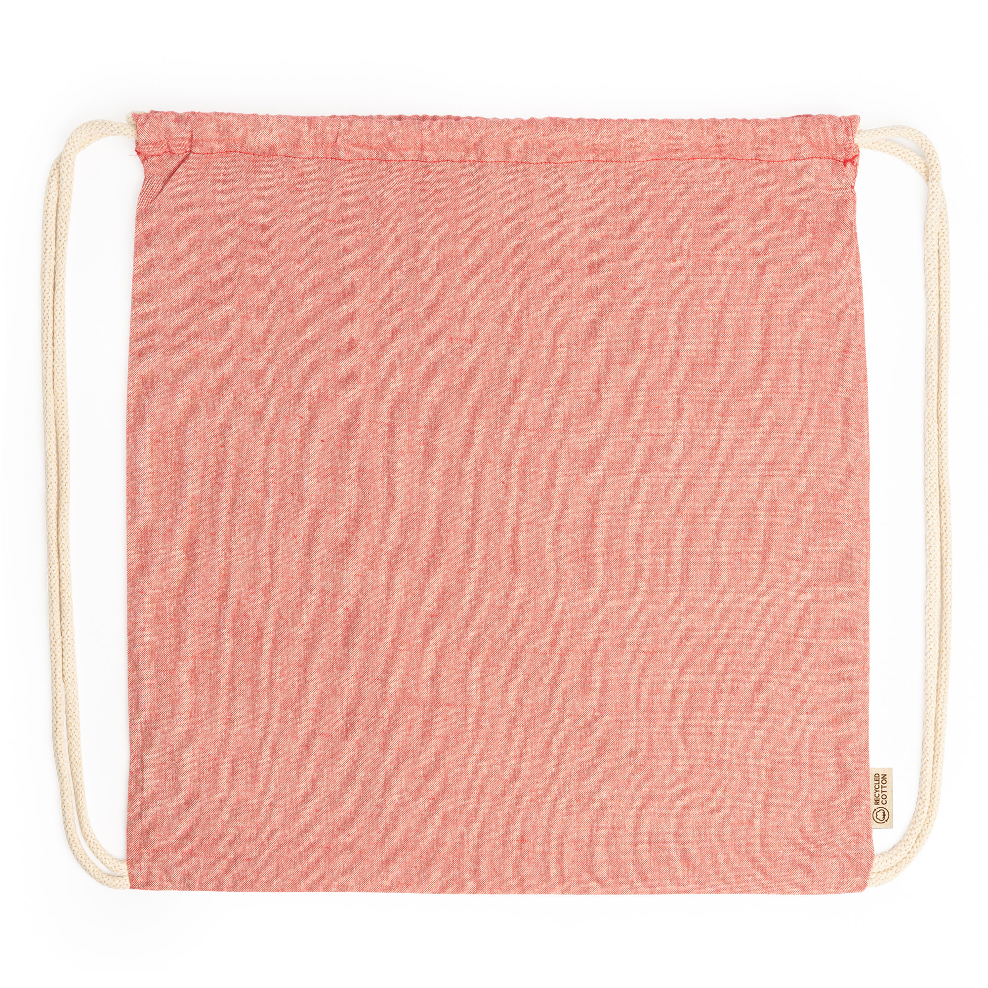 Sacca sportiva in cotone rosa con cordini