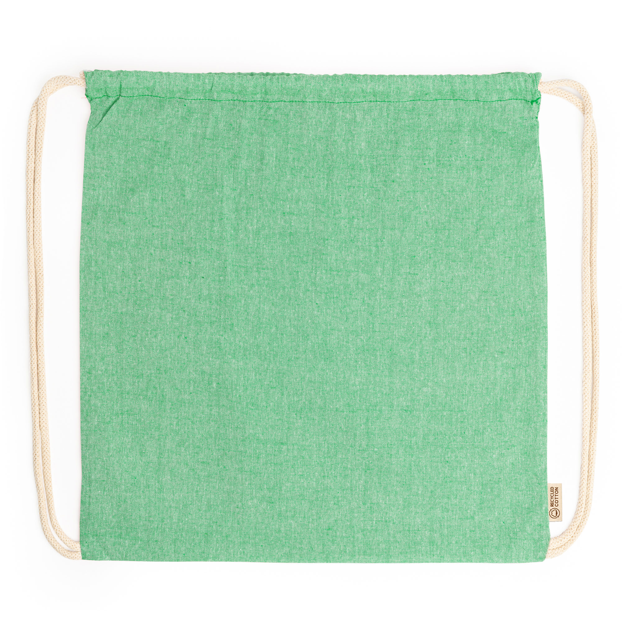 Sacca verde in cotone con coulisse