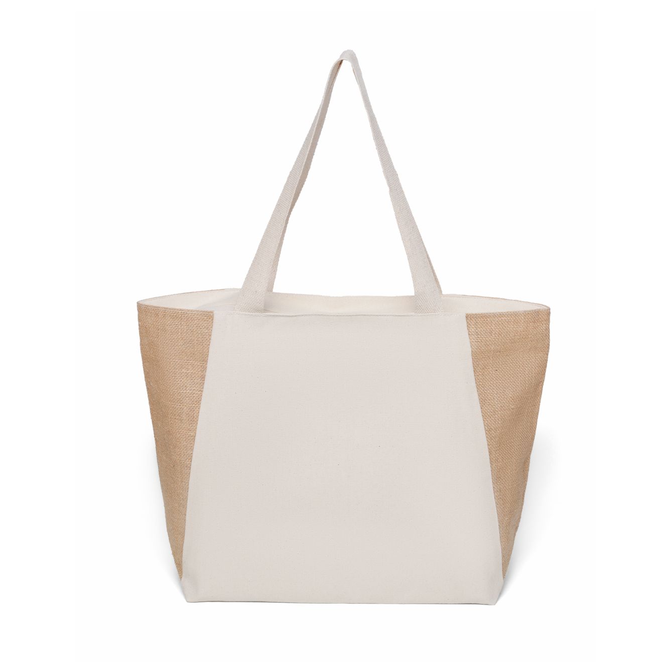 Borsa tote beige in tela e juta