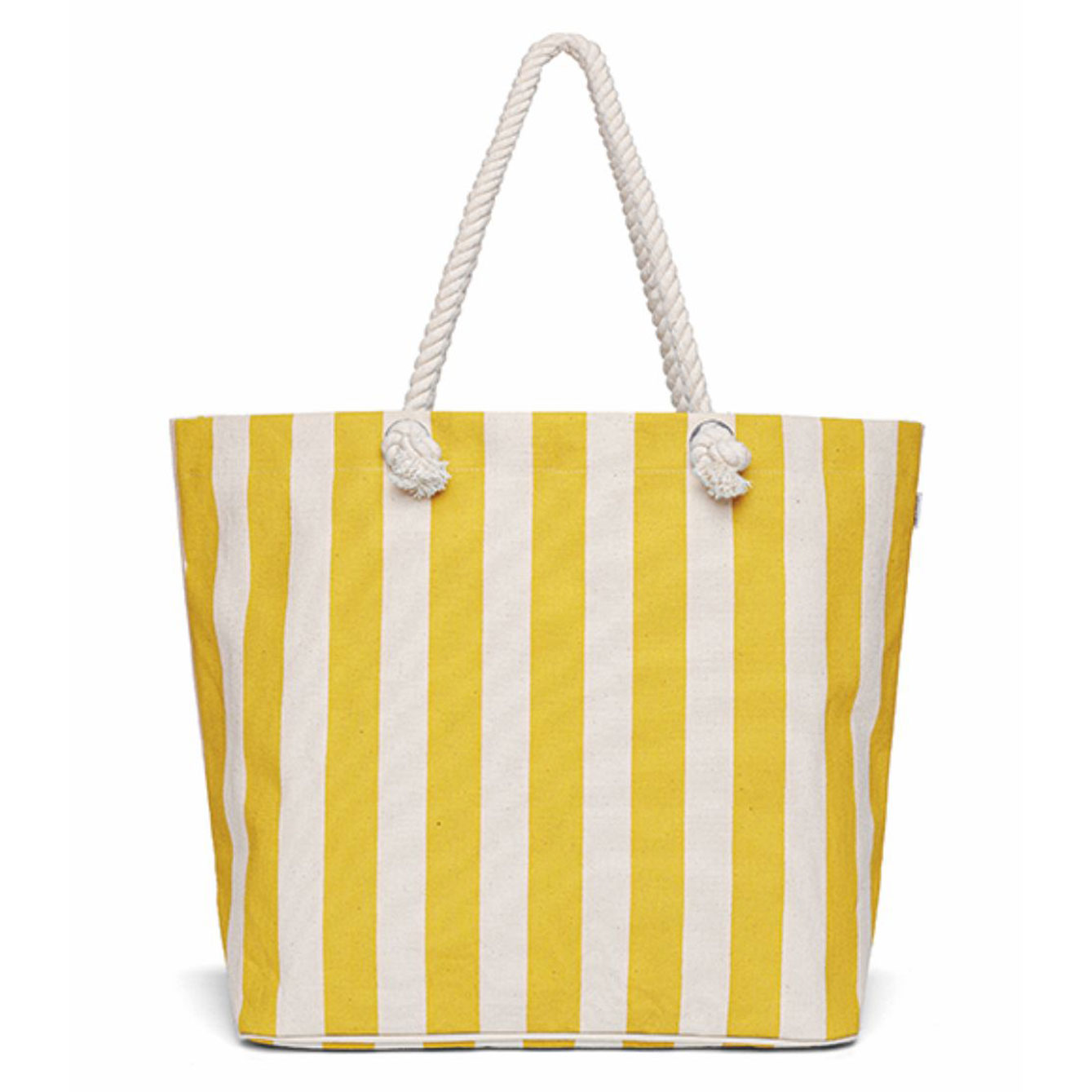 Borsa mare a righe gialle e bianche
