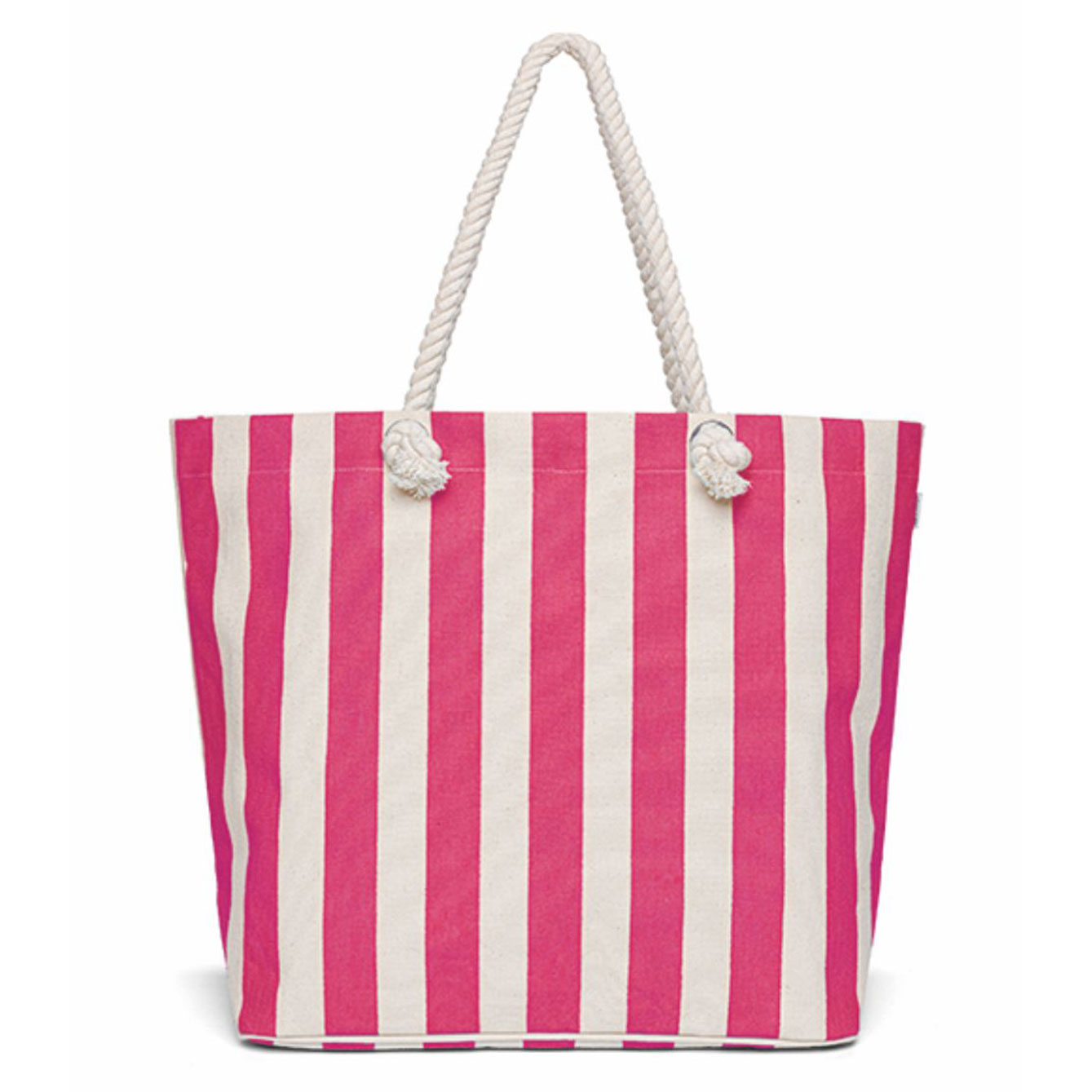 Borsa tote a righe rosa e bianche