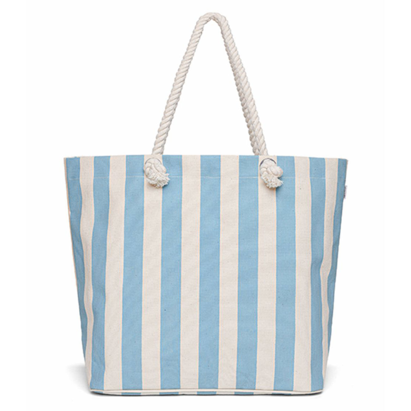 Borsa mare a righe blu e bianche