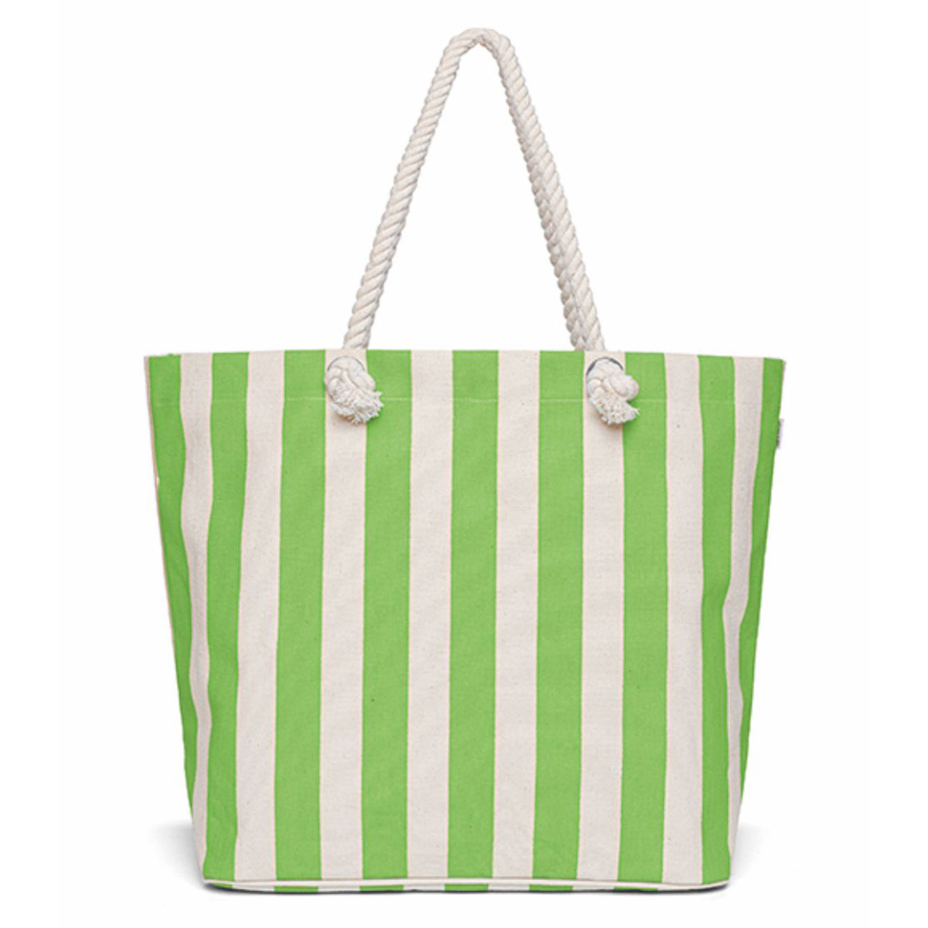 Borsa tote a righe verdi e bianche