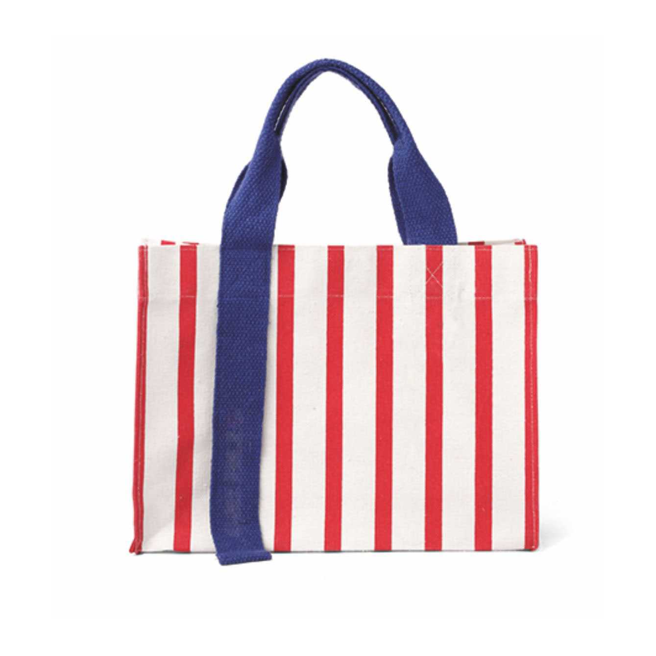 Borsa tote a righe rosse e bianche
