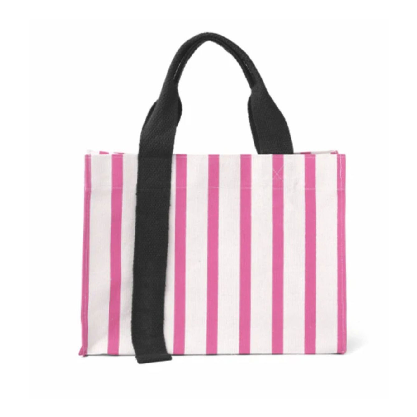 Borsa tote a righe rosa e bianche