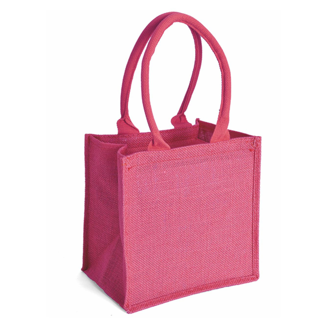 Borsa tote rosa in juta con manici