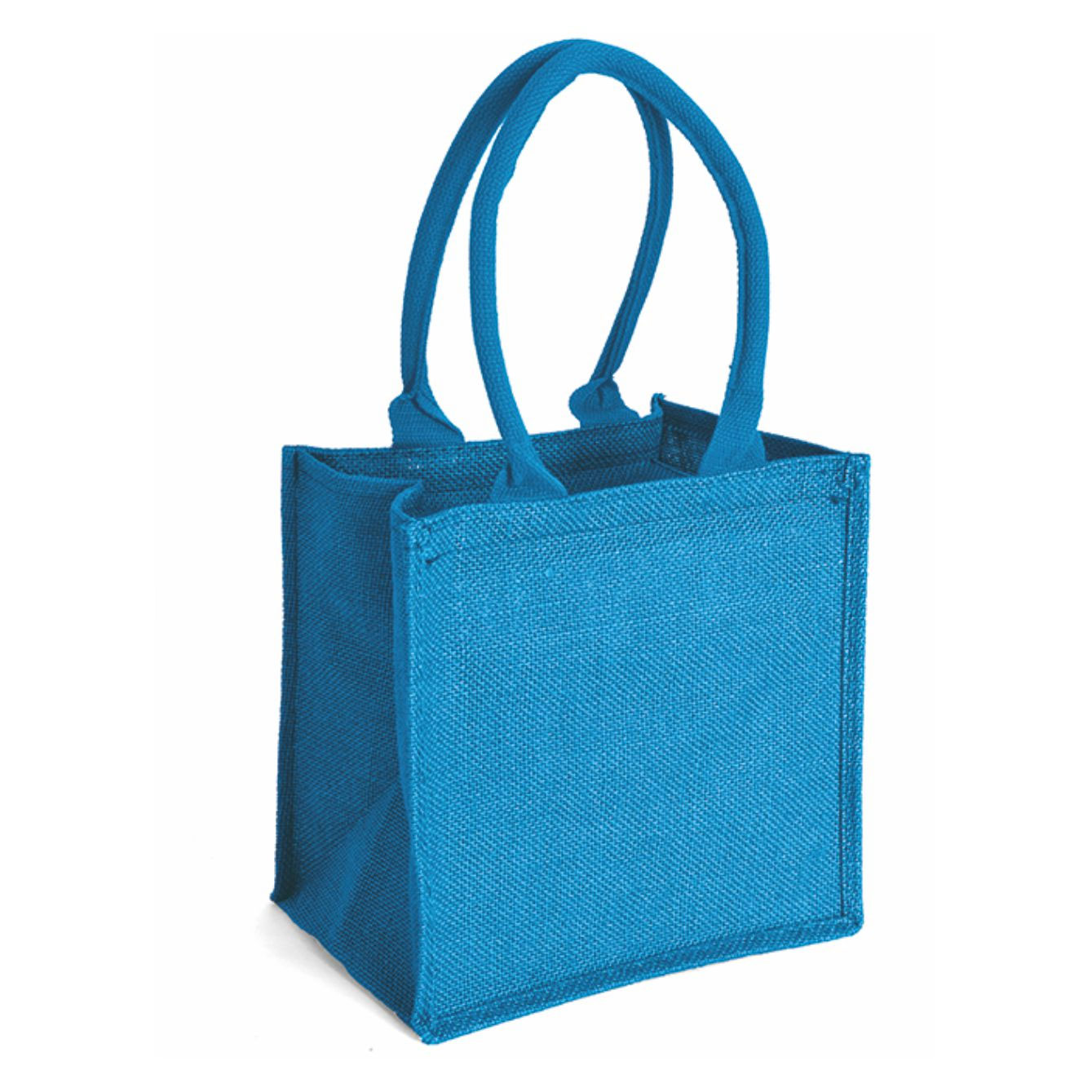 Borsa riutilizzabile blu in tessuto con manici