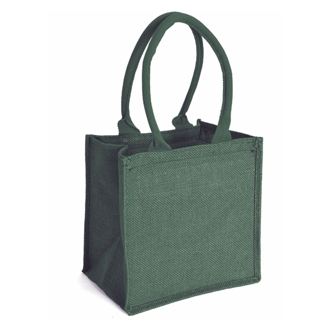 Borsa riutilizzabile verde in tessuto con manici