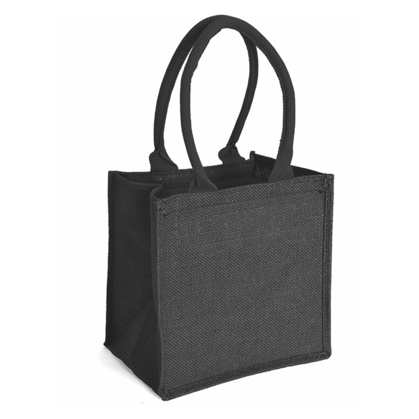 Borsa tote nera in tessuto con manici