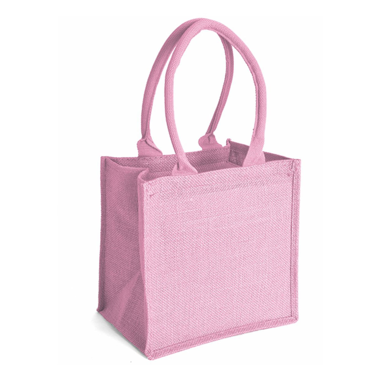 Borsa tote rosa in juta con manici